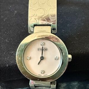 Coach Silver Women's Watch with White Dial